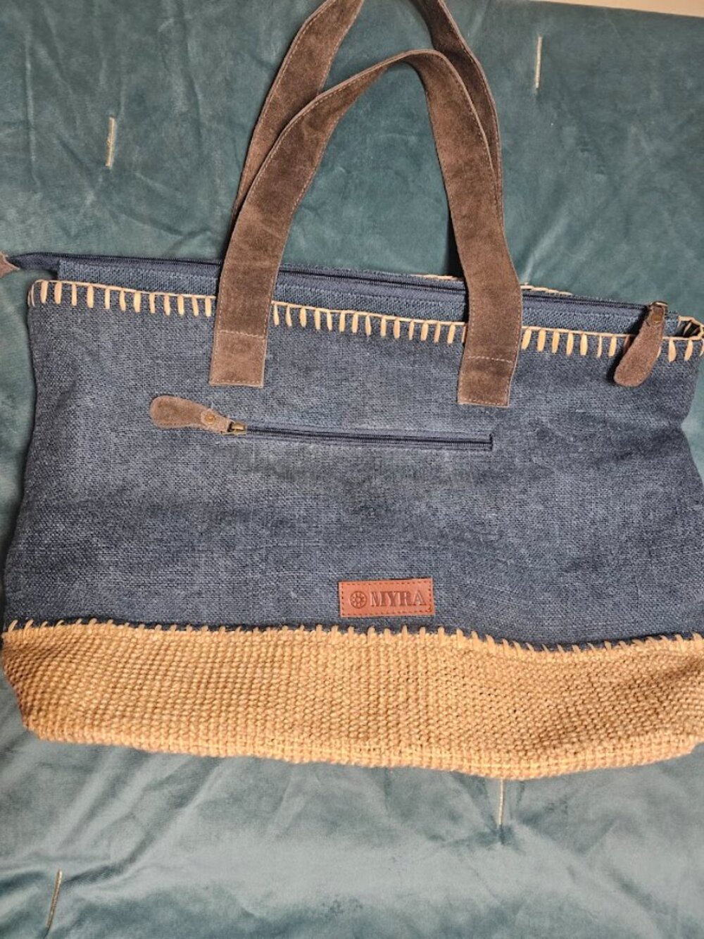 Myra Willow Wanderer Tote Bag in Sage Blue NWT - Picture 3 of 4